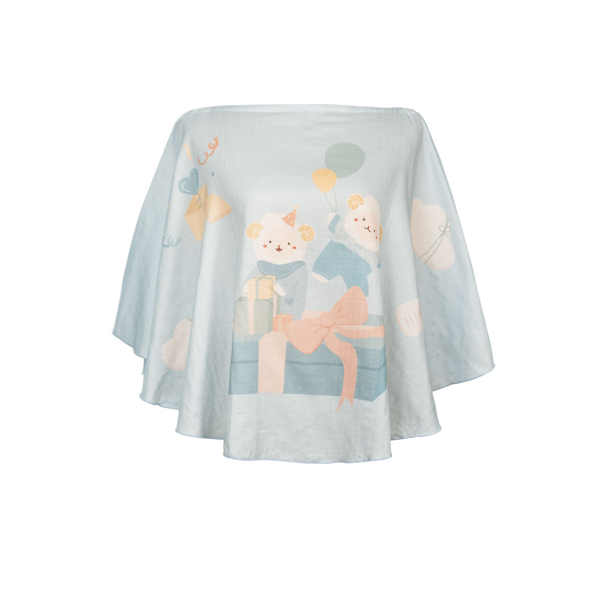 Granny Ben Birthday Party Collection Tencel™ Muslin Pocket Poncho ผ้าคลุมให้นมพับเก็บได้ในตัว