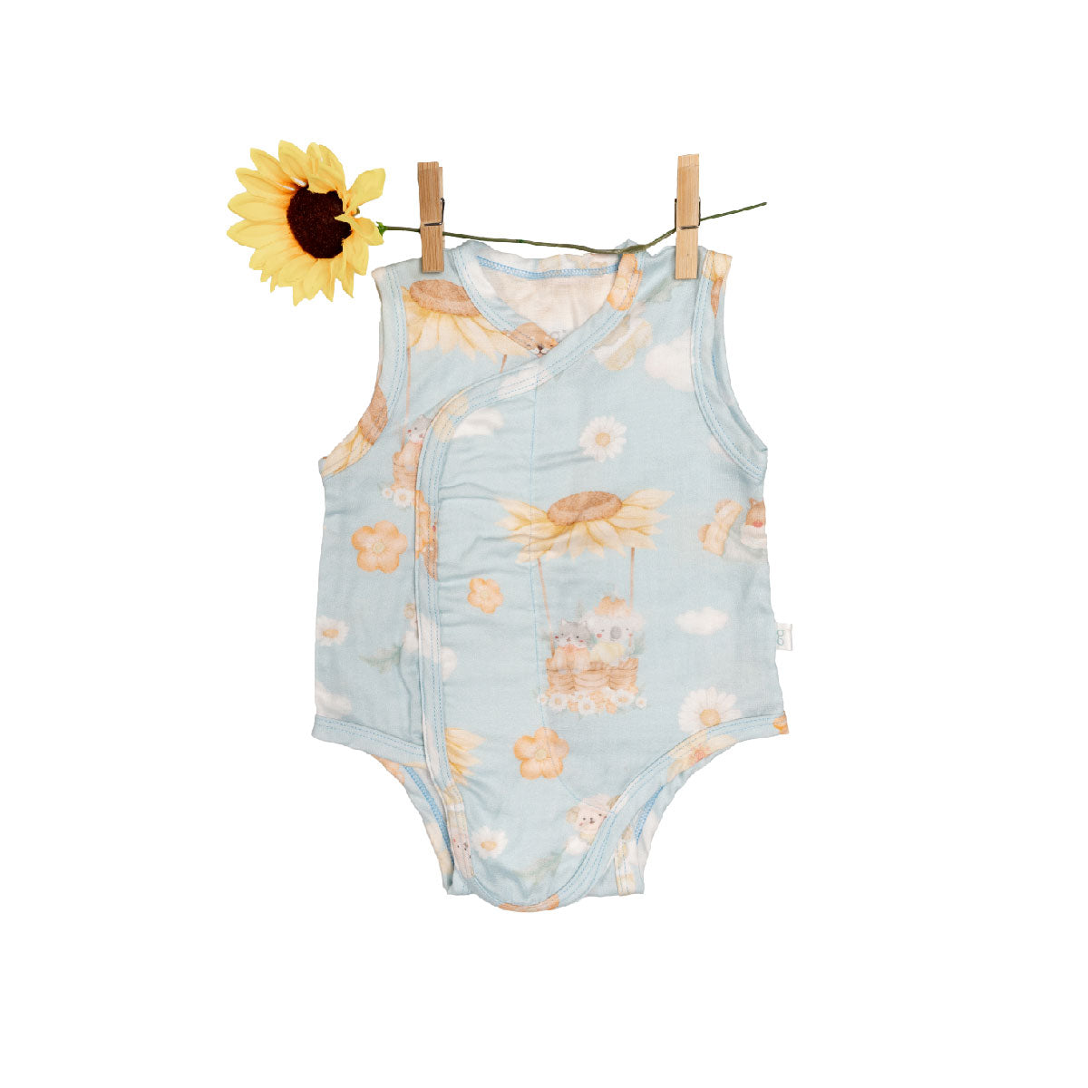 Granny Ben Tencel™ Snap and Sleep Bodysuit Floral Daydream ชุดเด็กอ่อนแขนกุดใยเทนเซล