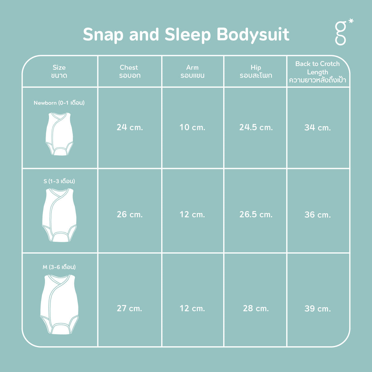 Granny Ben Tencel™ Snap and Sleep Bodysuit Floral Daydream Chart Size