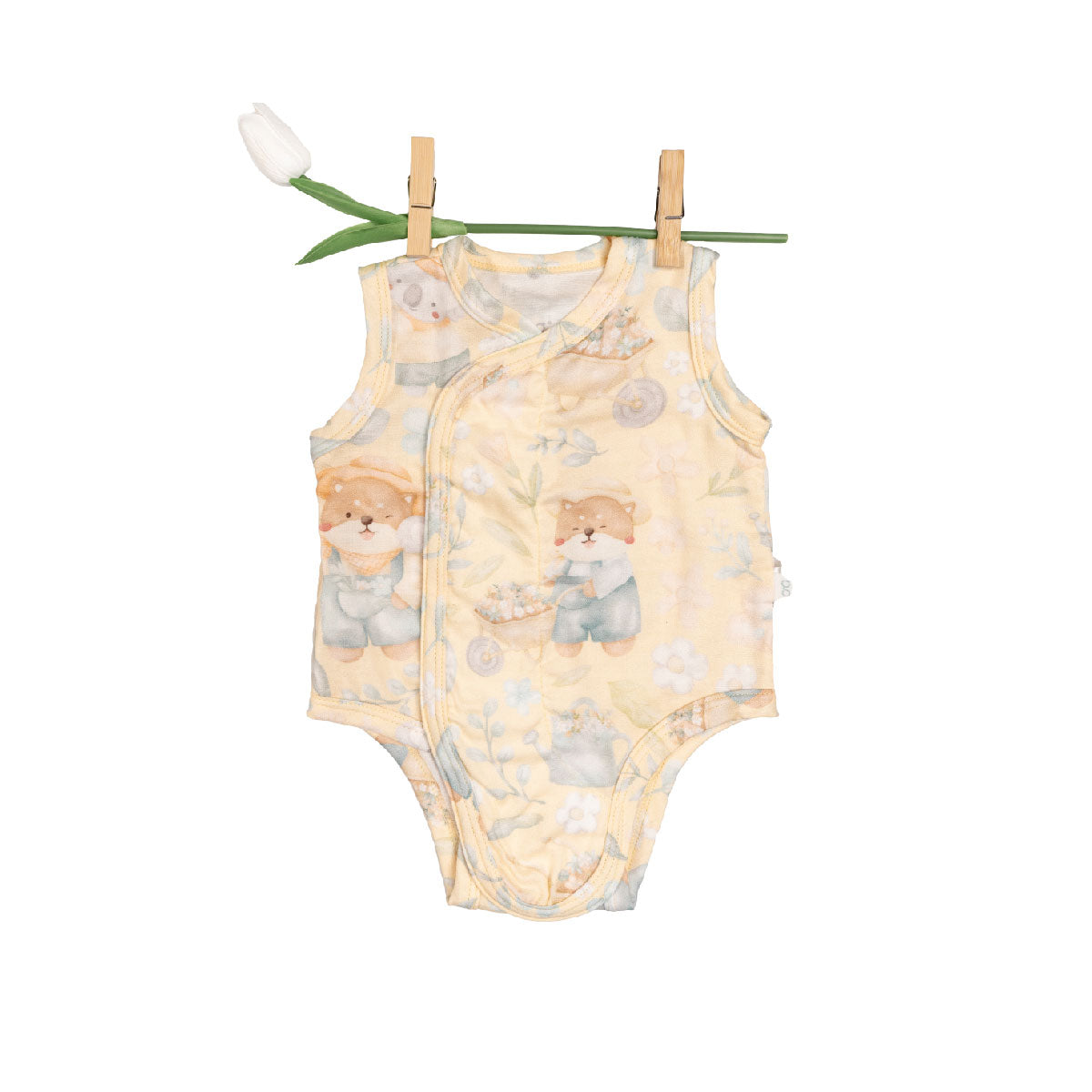 Granny Ben Tencel™ Snap and Sleep Bodysuit Floral Daydream ชุดเด็กอ่อนแขนกุดใยเทนเซล