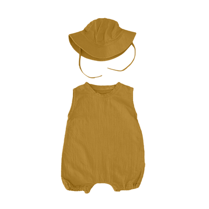 Saeson Tencel™ Basic Jumpsuit Set ชุดจั๊มสูทแขนกุด + หมวก