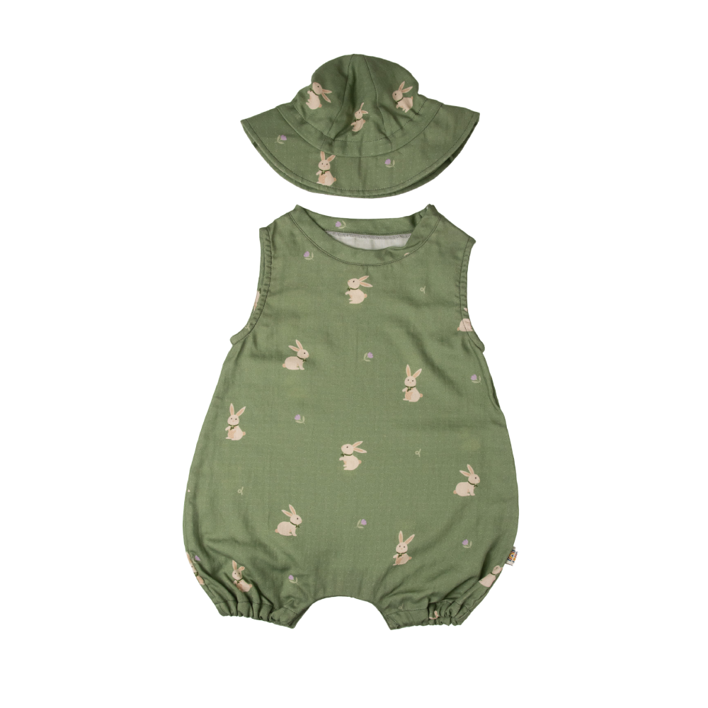 Saeson Tencel™ Basic Jumpsuit Set ชุดจั๊มสูทแขนกุด + หมวก