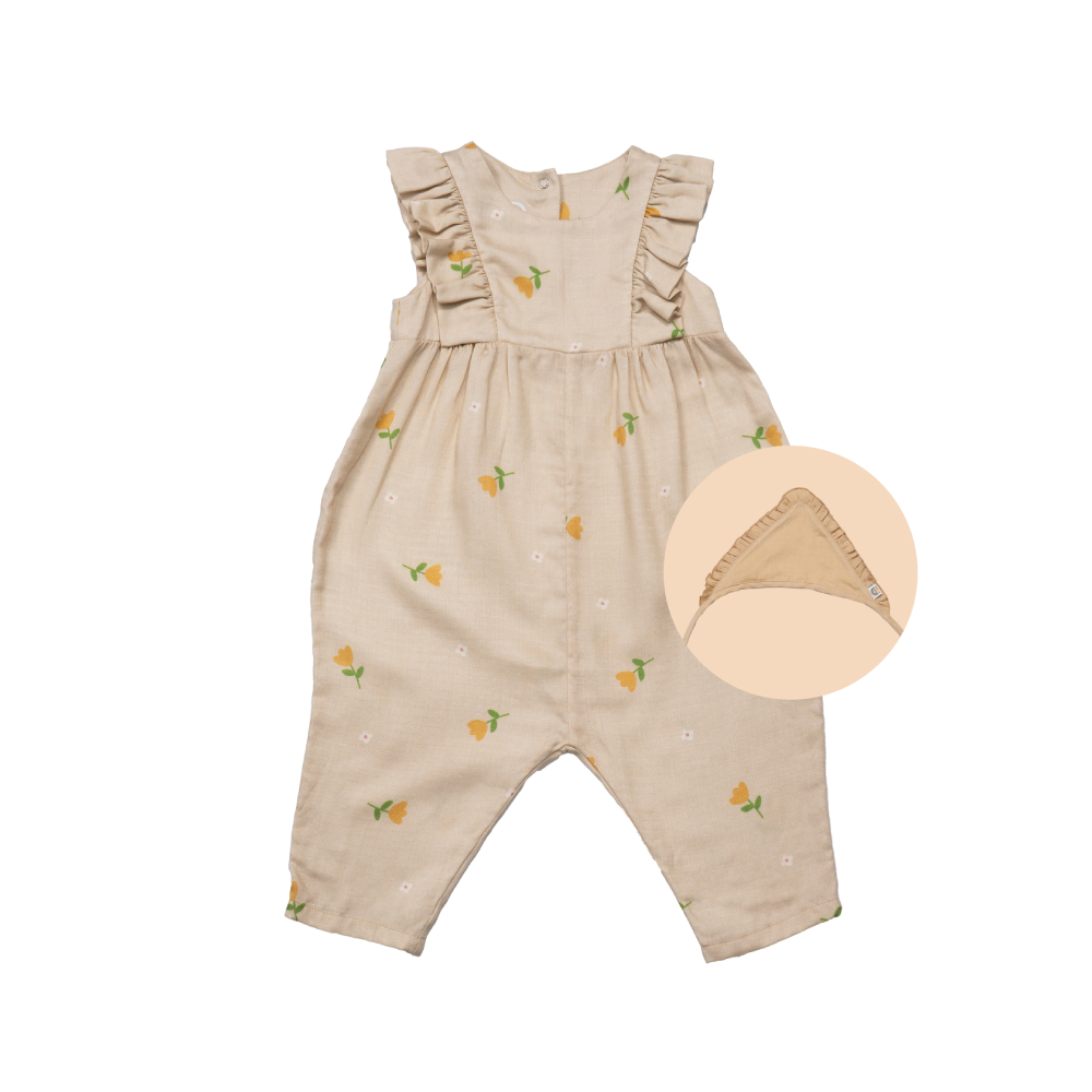 Saeson Tencel™ The Little Charmer Jumpsuit & Ruffle Headband เซ็ตลิตเติ้ลชาร์มเมอร์จั๊มสูท + ผ้าคาดผมรัฟเฟิล