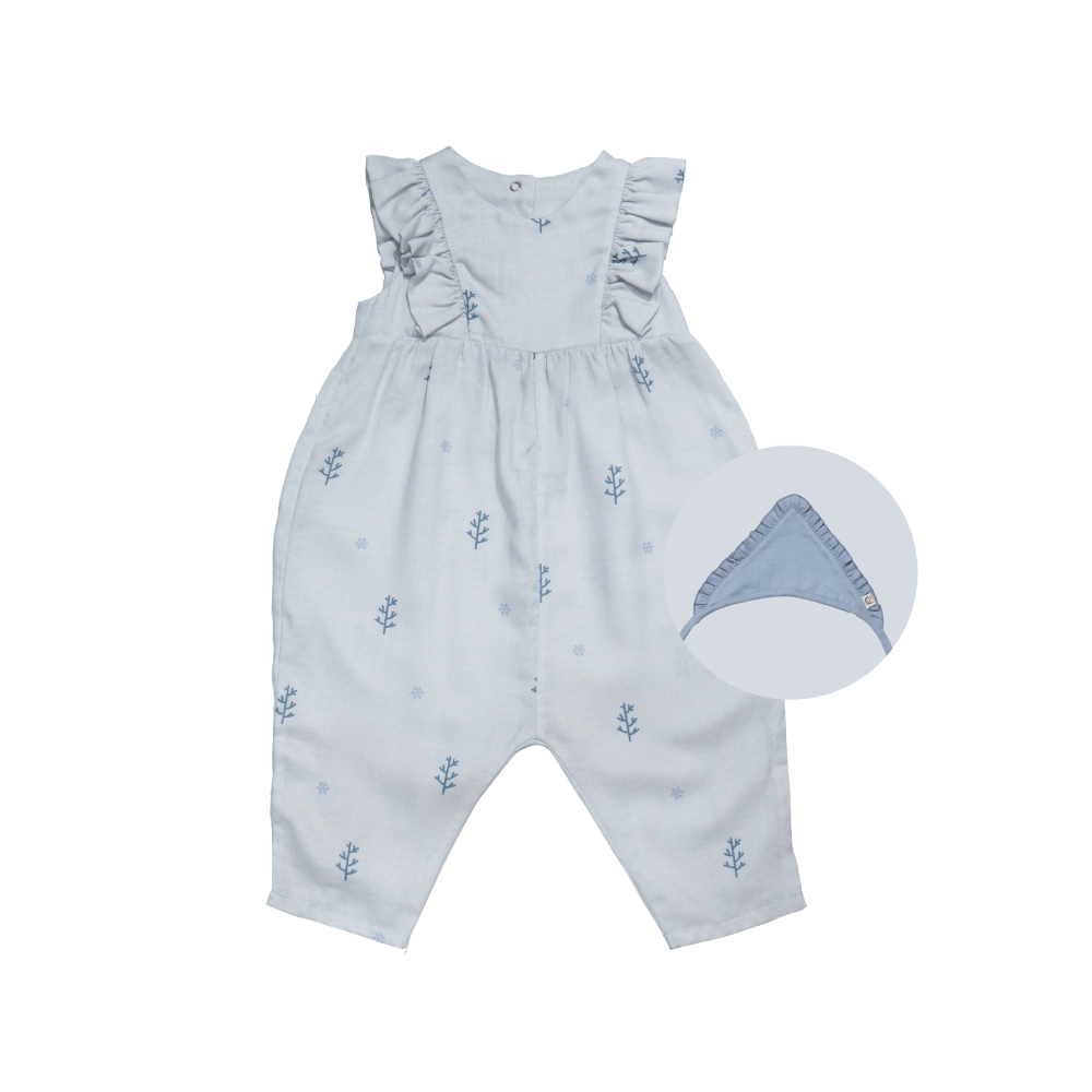 Saeson Tencel™ The Little Charmer Jumpsuit & Ruffle Headband เซ็ตลิตเติ้ลชาร์มเมอร์จั๊มสูท + ผ้าคาดผมรัฟเฟิล